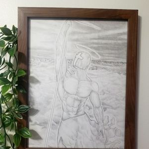 Ascending Believer Art FRAMED Christian Art Vintage Pencil Drawing